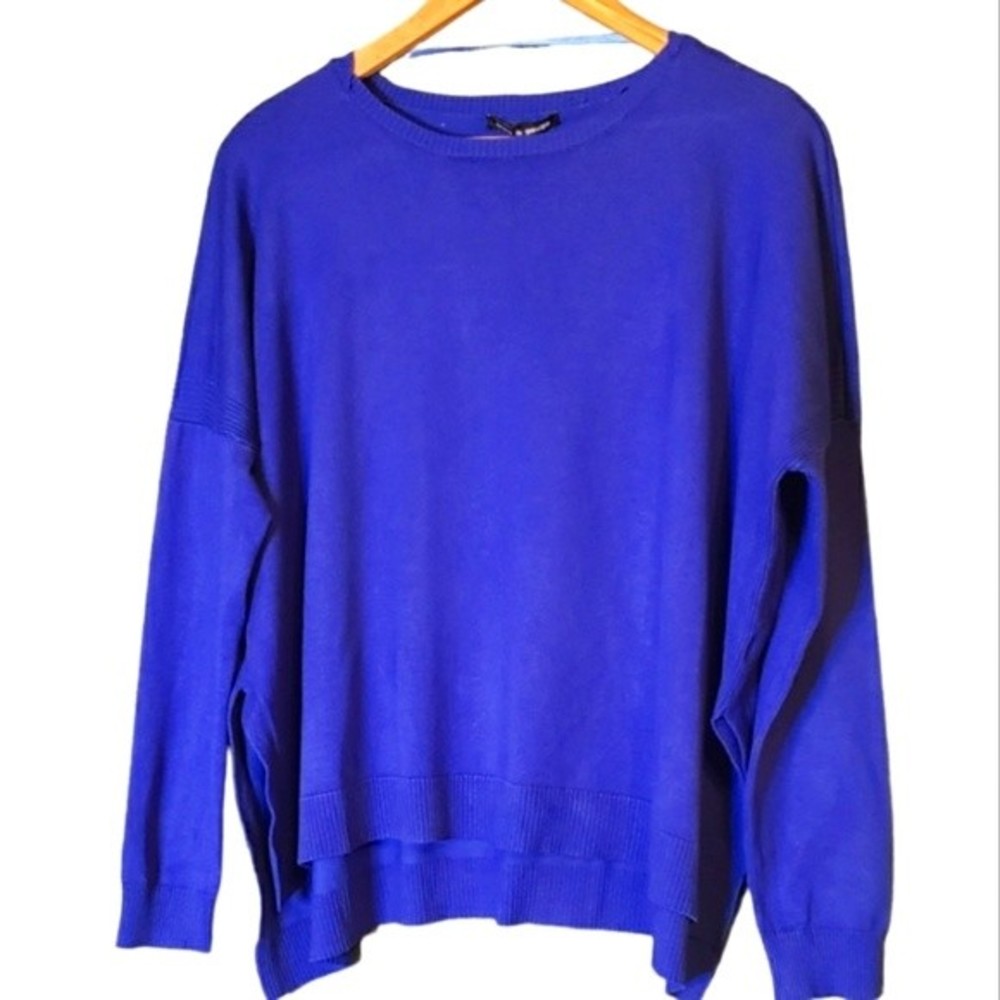 NWT Cable & Gauge Vibrate Blue High Low Sweater Size XL